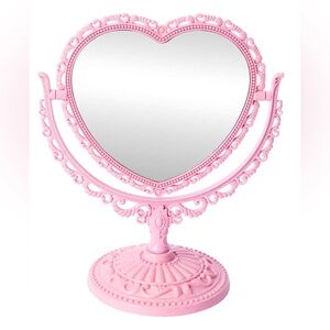 Heart-Shaped Pink Vanity Mirror NIB